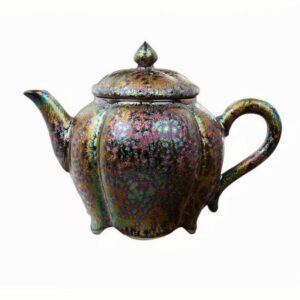 seven color glazed ceramic teapot